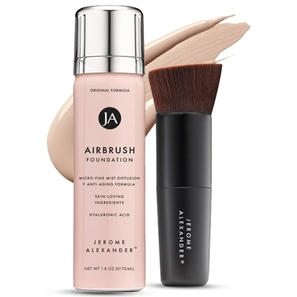 Jerome Alexander Magic Minerals Airbrush Foundation 2pc Set Light 1.8oz Brush